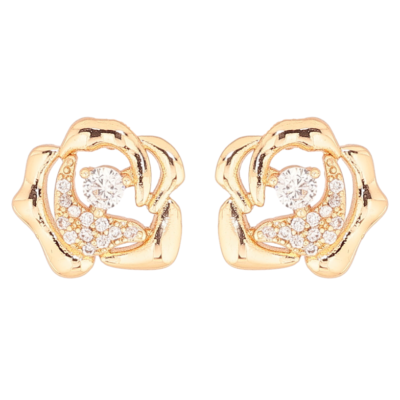 Сережки Xuping Позолота 18K пусети «Квіточки з цирконієм» фото №1