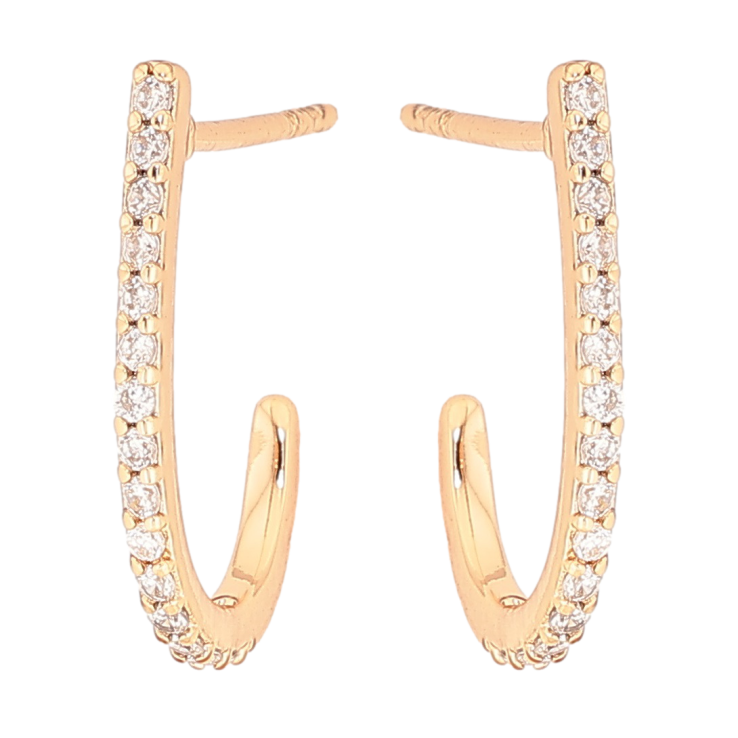 Серьги Xuping Позолота 18K пусеты Дорожки циркония фото №4