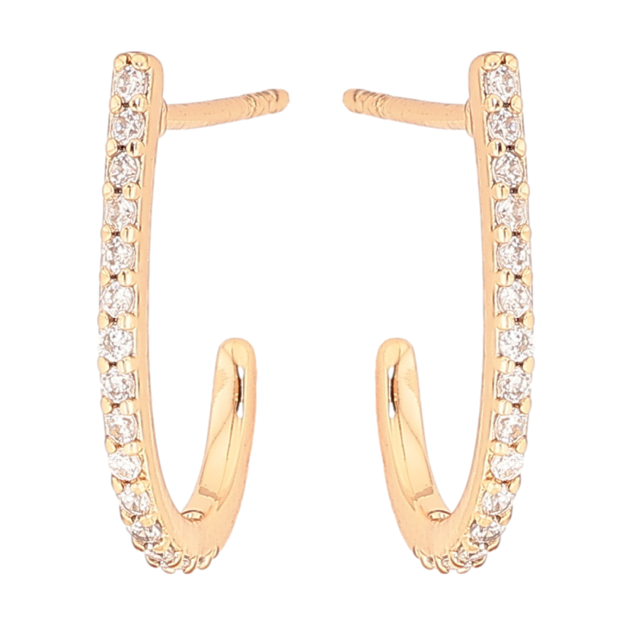 Сережки Xuping Позолота 18K пусети «Доріжки цирконію» фото №1