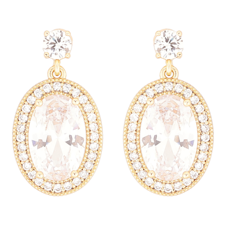 Сережки Xuping Позолота 18K пусети «Кришталеві підвіски» фото №8