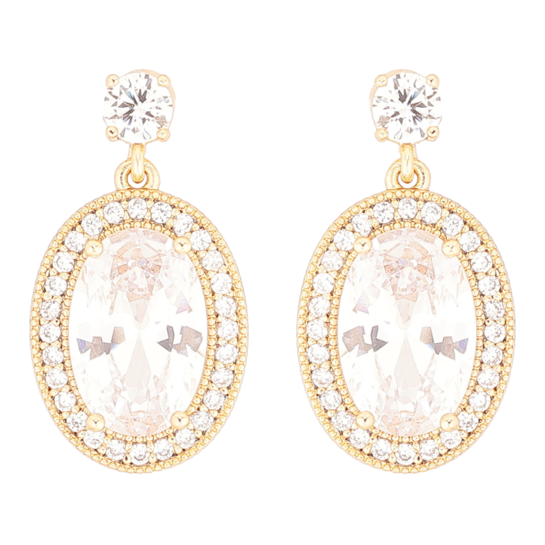 Сережки Xuping Позолота 18K пусети «Кришталеві підвіски» фото №1