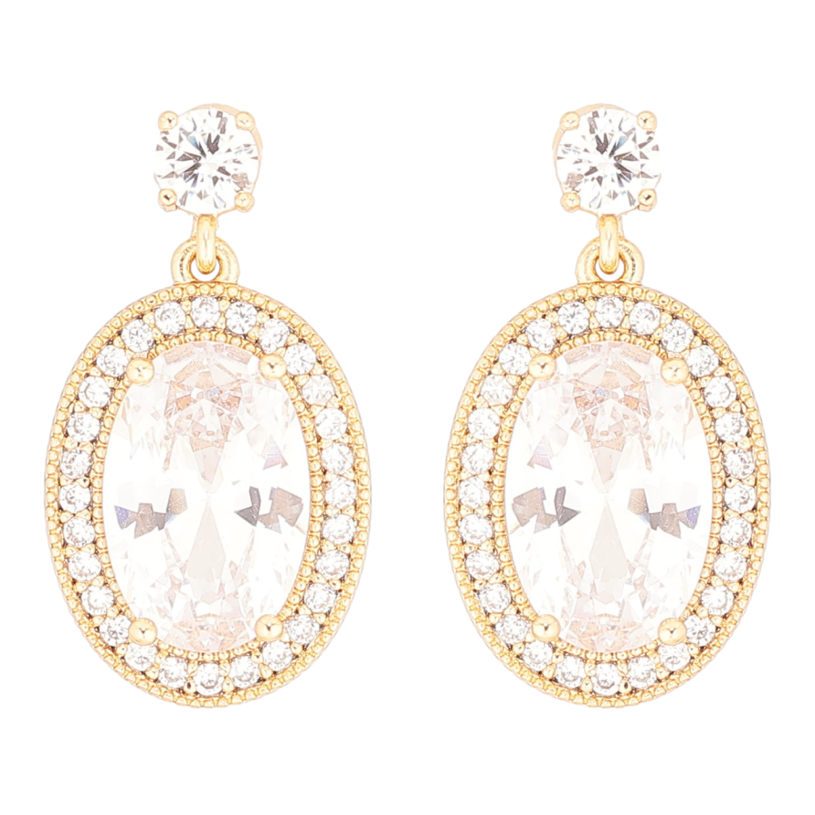 Сережки Xuping Позолота 18K пусети «Кришталеві підвіски» фото №1