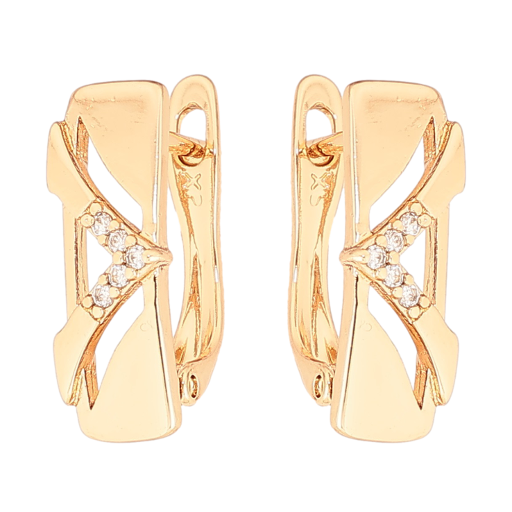 Серьги Xuping Позолота 18K английский замок Декоративный узор с цирконием фото №9