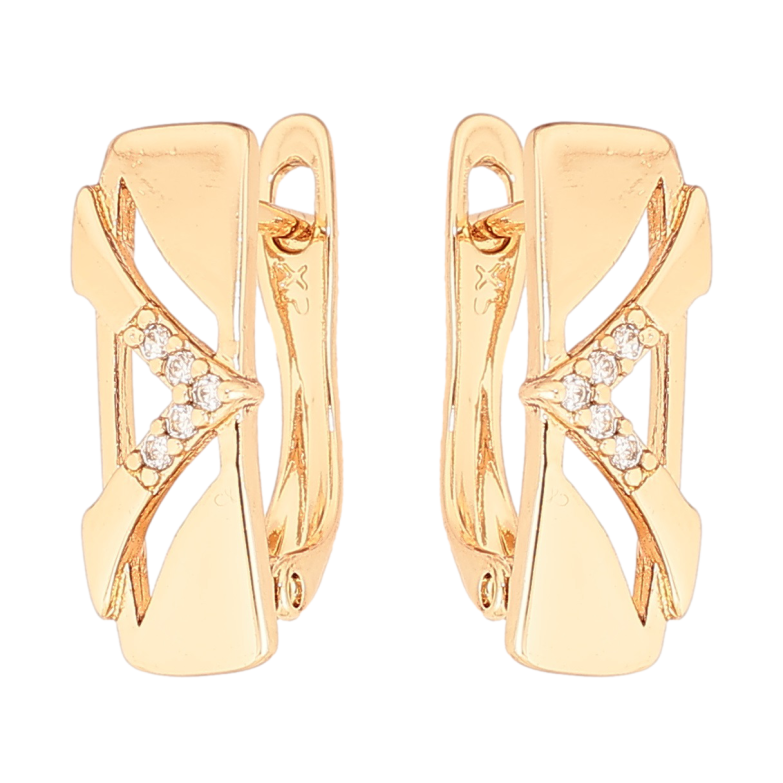 Серьги Xuping Позолота 18K английский замок Декоративный узор с цирконием фото №1