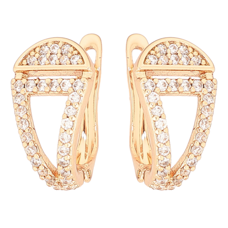 Серьги Xuping Позолота 18K английский замок Декоративный узор с цирконием фото №6