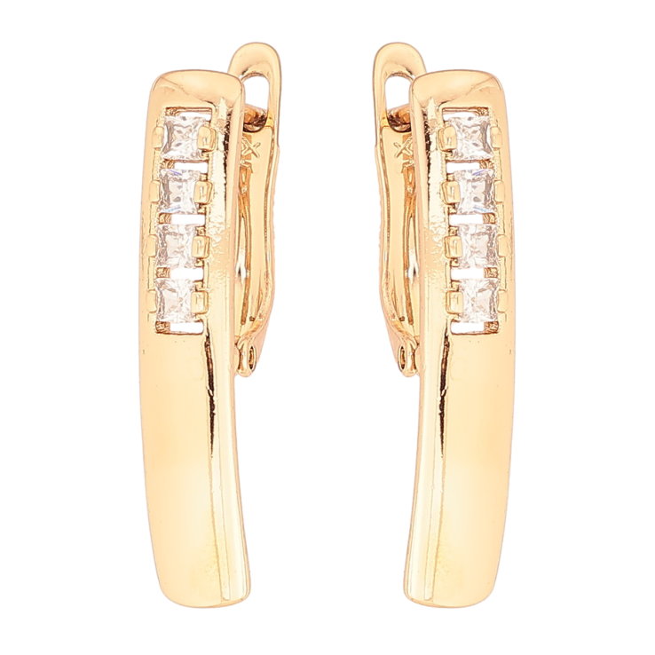 Сережки Xuping Позолота 18K англійський замок «Візерунок з цирконієм» фото №17