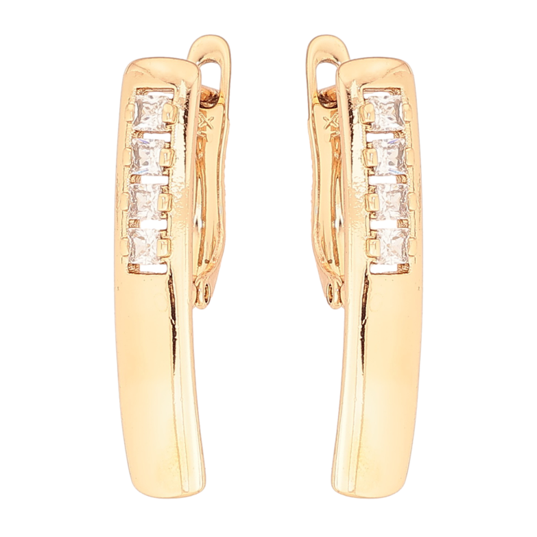 Серьги Xuping Позолота 18K английский замок Узор с цирконием фото №1