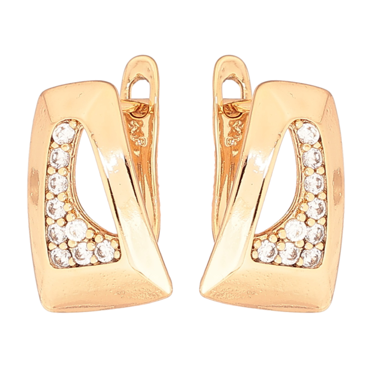 Серьги Xuping Позолота 18K английский замок Узор с цирконием фото №9