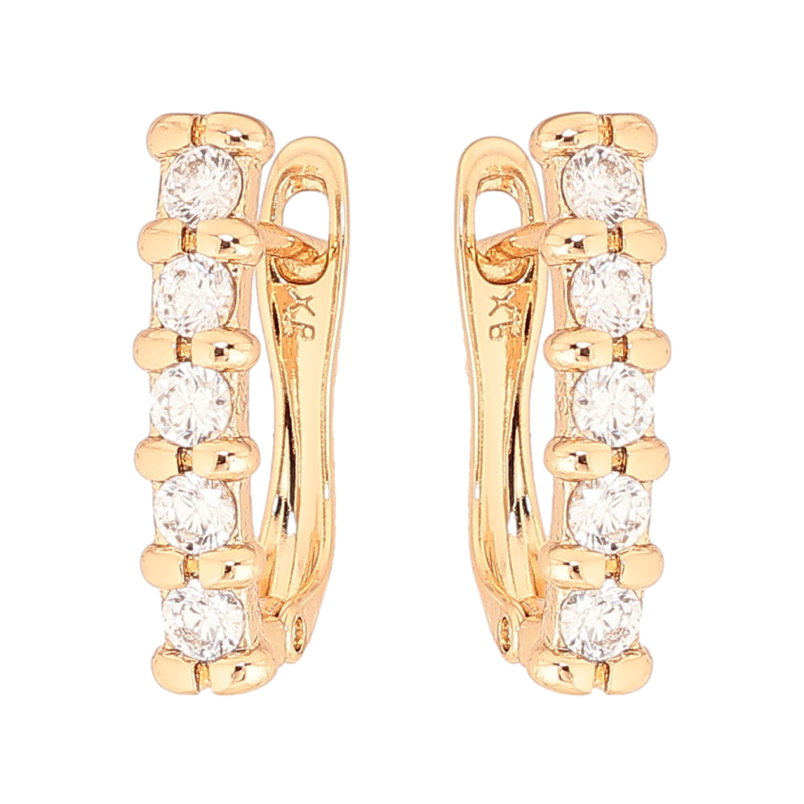 Серьги Xuping Позолота 18K английский замок Дорожки циркония фото №1