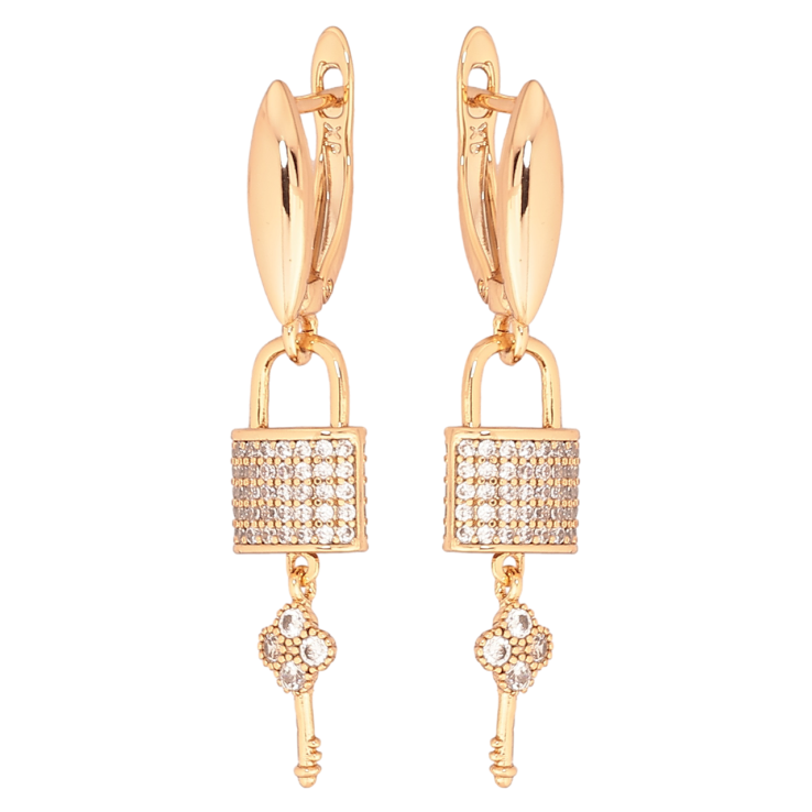 Серьги Xuping Позолота 18K английский замок Замочки с ключиками фото №25