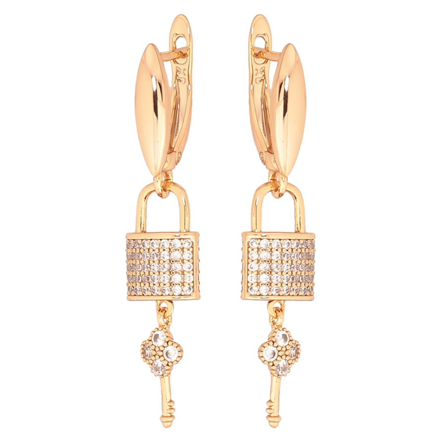 Серьги Xuping Позолота 18K английский замок Замочки с ключиками фото №1