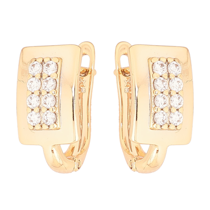 Серьги Xuping Позолота 18K английский замок Прямоугольники с цирконием фото №20