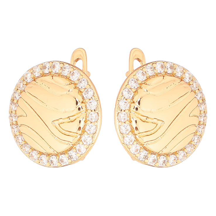 Серьги Xuping Позолота 18K английский замок Круги с цирконием фото №23