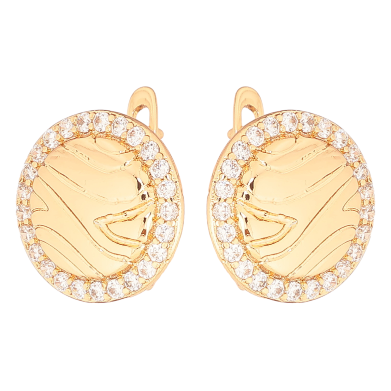 Серьги Xuping Позолота 18K английский замок Круги с цирконием фото №1