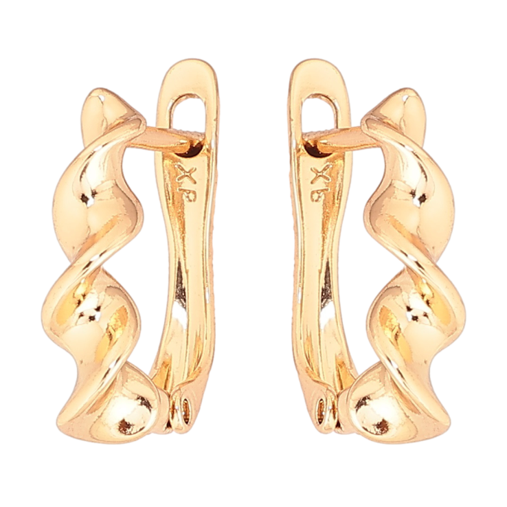 Сережки Xuping Позолота 18K англійський замок «Спіральний візерунок» фото №10