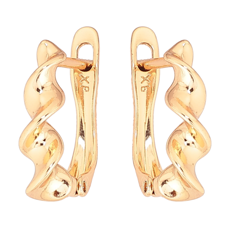 Серьги Xuping Позолота 18K английский замок Спиральный узор фото №1