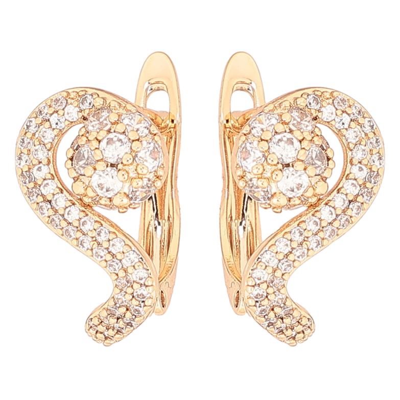 Серьги Xuping Позолота 18K английский замок Узор с цирконием фото №1