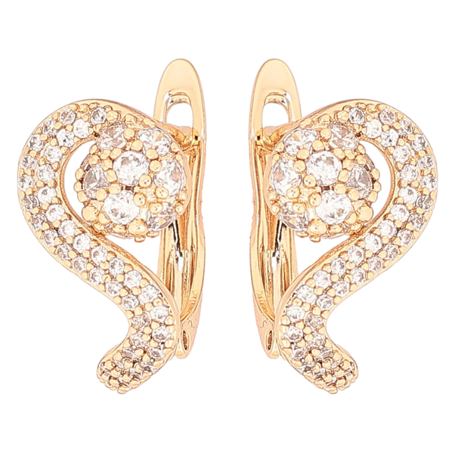 Серьги Xuping Позолота 18K английский замок Узор с цирконием фото №1