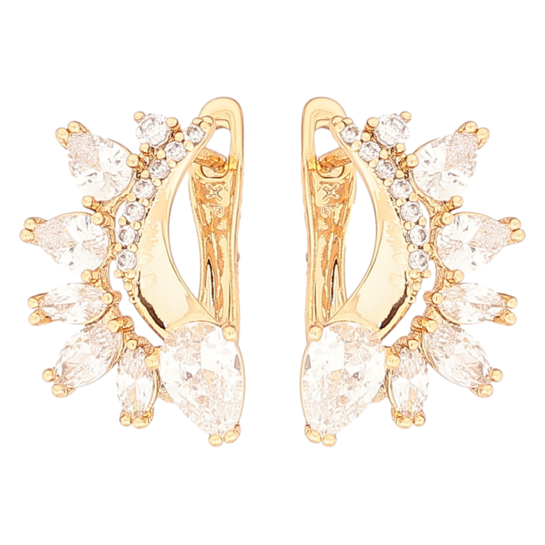 Серьги Xuping Позолота 18K английский замок Кристальный узор фото №3