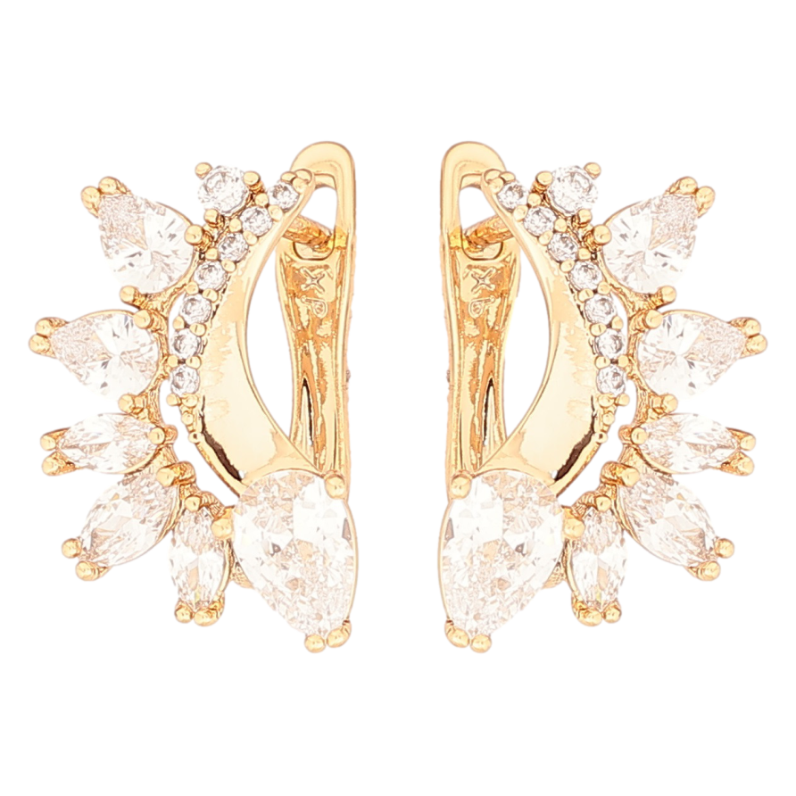 Серьги Xuping Позолота 18K английский замок Кристальный узор фото №1