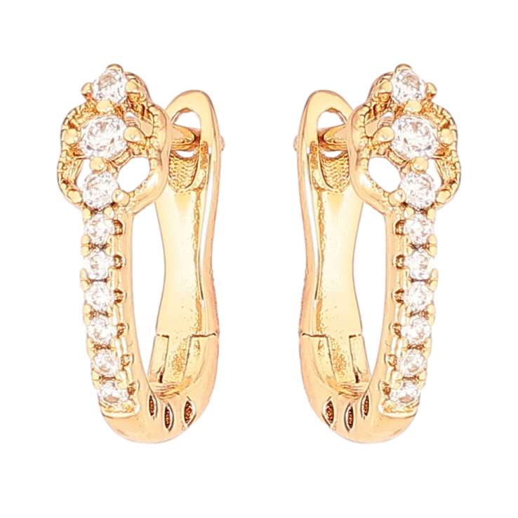 Сережки Xuping Позолота 18K англійський замок «Доріжки цирконію» фото №8