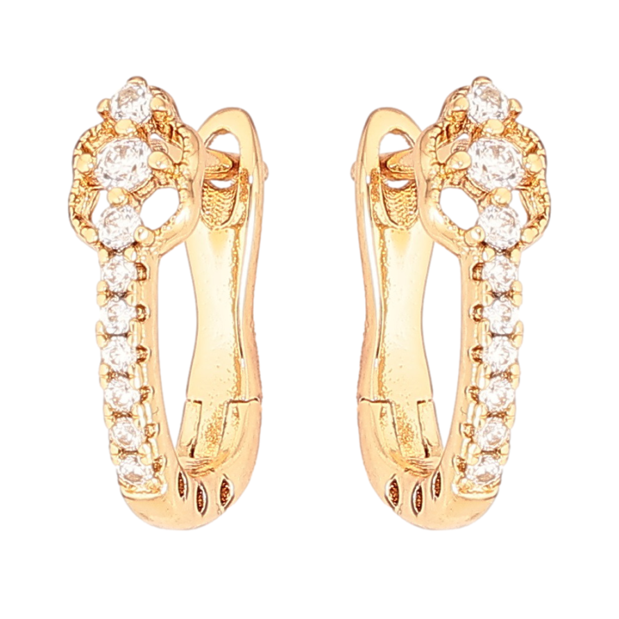 Сережки Xuping Позолота 18K англійський замок «Доріжки цирконію» фото №1