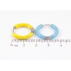 Сережки Xuping TTM Stainless Steel колір Родій колечка «Пофарбовані жовто-блакитною емаллю» ø 20мм, шир. 3мм фото №2
