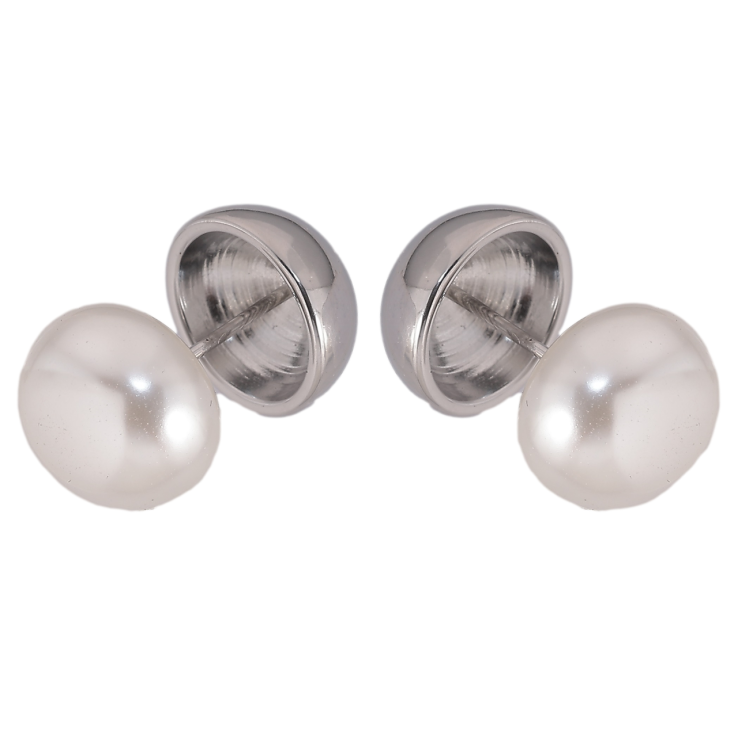 Серьги Xuping TTM Stainless Steel цвет Родий пусеты Двусторонние полусферы ø 12мм фото №11