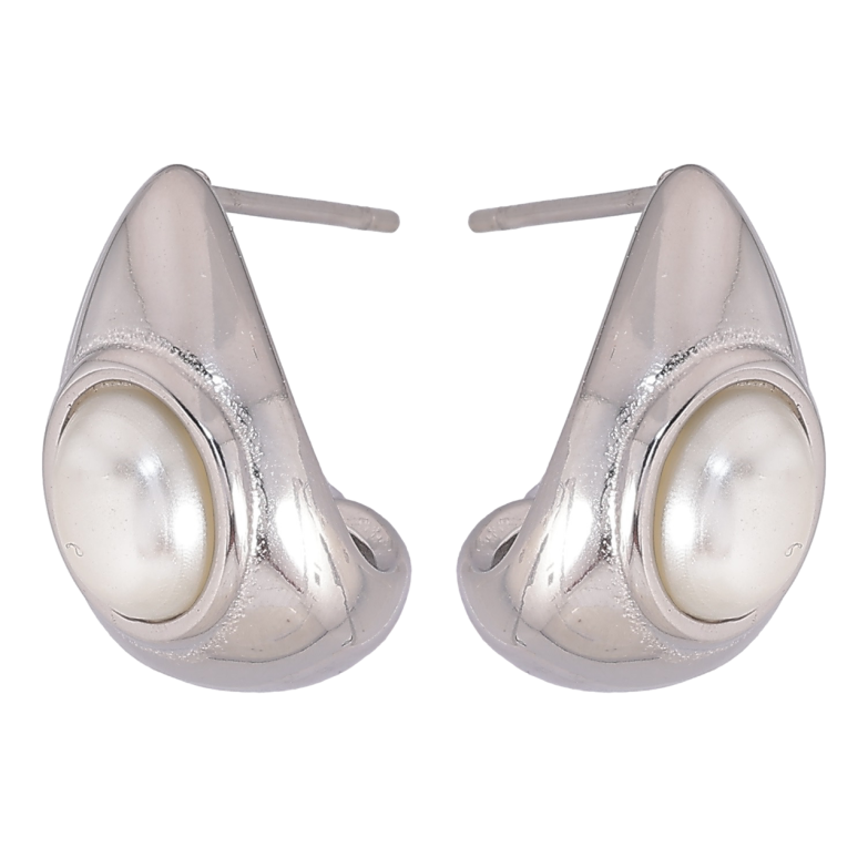 Сережки Xuping TTM Stainless Steel колір Родій пусети «Перлинні вставки» фото №24