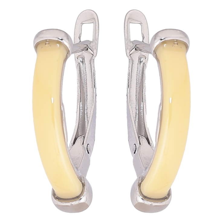 Сережки Xuping TTM Stainless Steel колір Родій англійський замок «Жовті керамічні вставки» фото №10