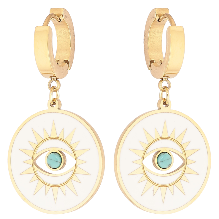 Серьги Xuping TTM Stainless Steel цвет 14К подвески на колечках Глаза фото №22