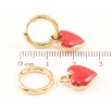 Серьги Xuping TTM Stainless Steel цвет 14К подвески на колечках Сердечки с красной эмалью 2 в 1 фото №2