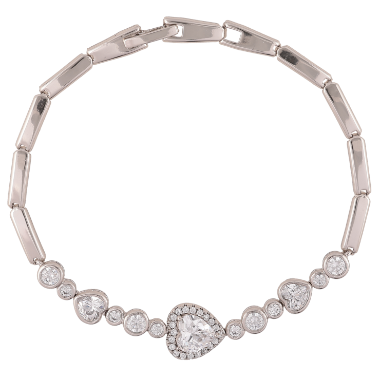 Браслет Xuping Родій «Кришталеві сердечка» розмір 19см х 3мм фото №12