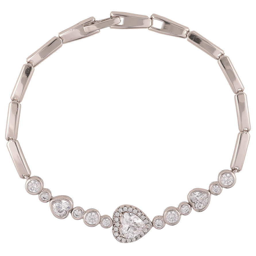 Браслет Xuping Родій «Кришталеві сердечка» розмір 19см х 3мм фото №1