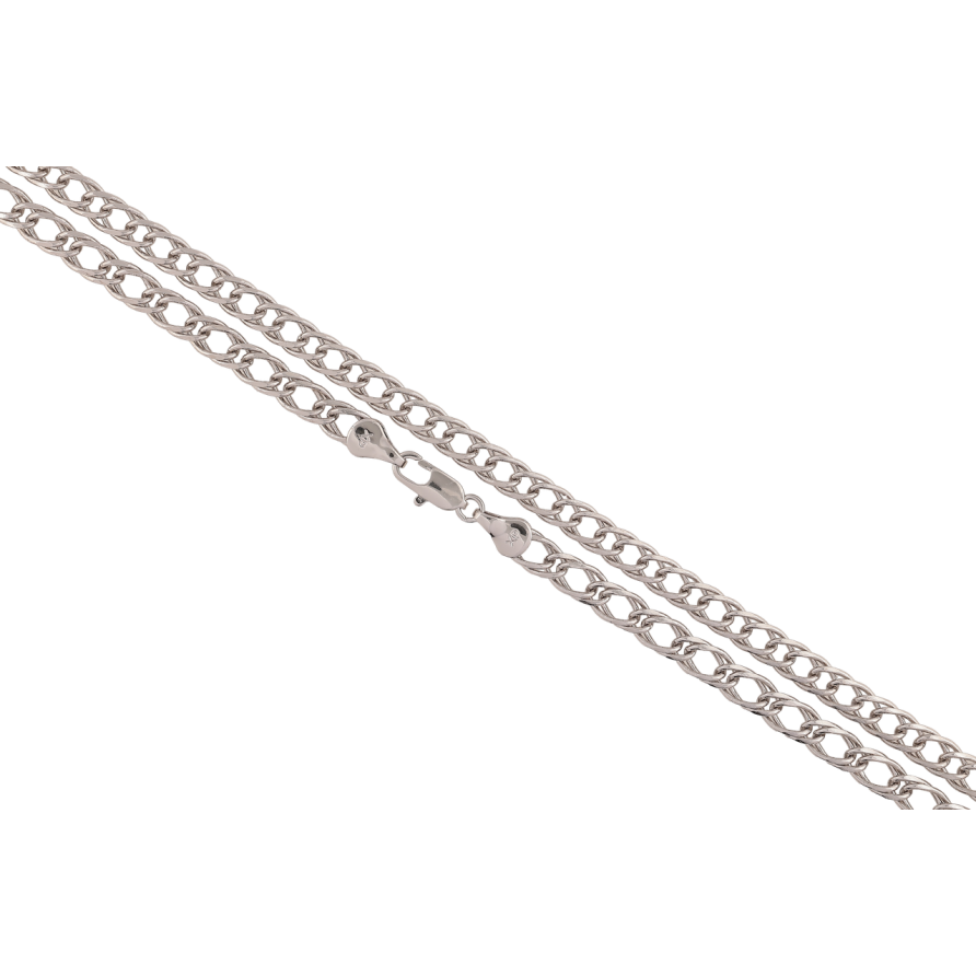 Ланцюжок Xuping Родій «Плетіння Подвійне Ромбо» довжина 60см х 5мм фото №1