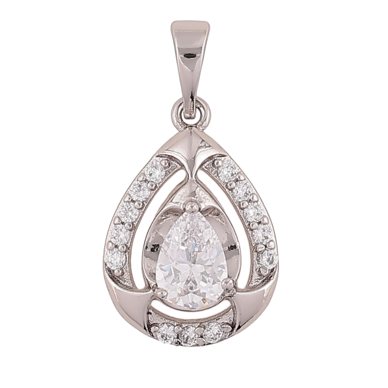 Кулон Xuping Родий Капелька с цирконием для цепочки до 6мм фото №2