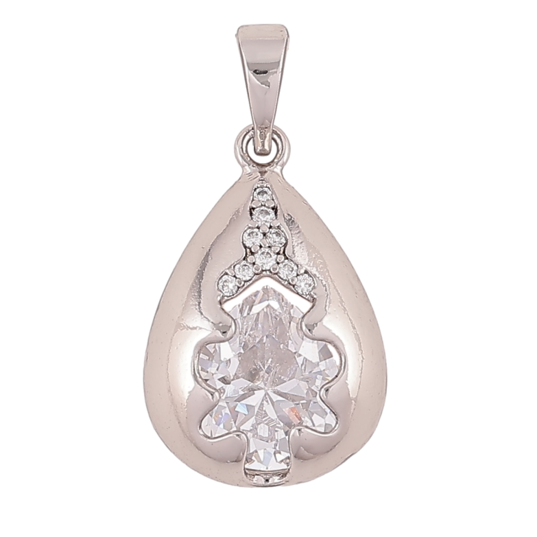 Кулон Xuping Родий Капелька с кристаллом для цепочки до 6мм фото №1