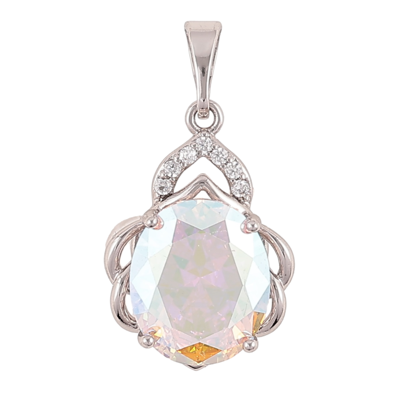 Кулон Xuping Родій «Візерунок з райдужним кристалом» для ланцюжка до 5мм фото №1