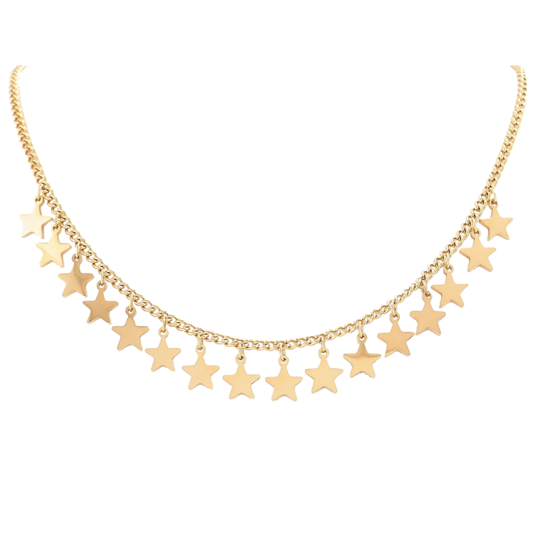 Колье Xuping ТТМ Stainless Steel цвет 14K Звезды длина 41-46см х 2мм фото №1