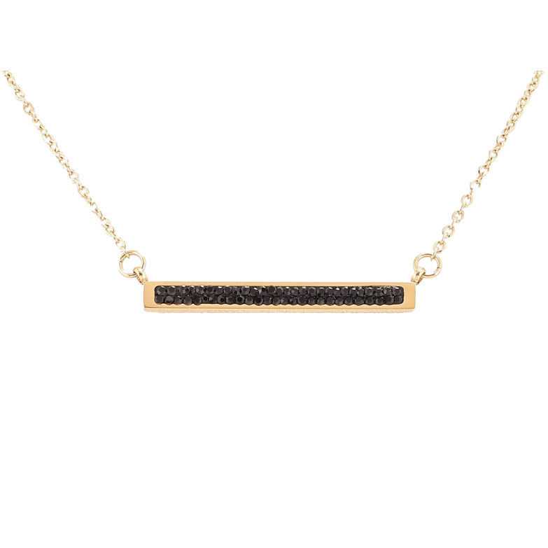 Кулон на цепочке Xuping ТТМ Stainless Steel цвет 14K Дорожка черного циркония длина 43-48см х 1мм фото №1