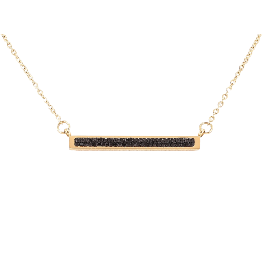 Кулон на ланцюжку Xuping ТТМ Stainless Steel колір 14K «Доріжка чорного цирконію» довжина 43-48см х 1мм фото №1