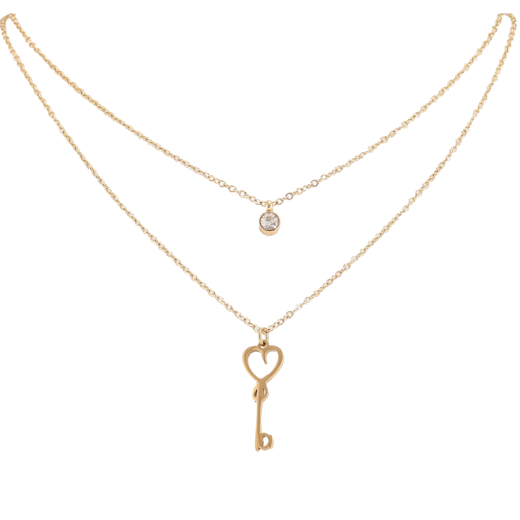 Кулон на ланцюжку Xuping ТТМ Stainless Steel колір 14K «Подвійний ланцюжок з ключиком» довжина 41-46см х 1мм фото №23