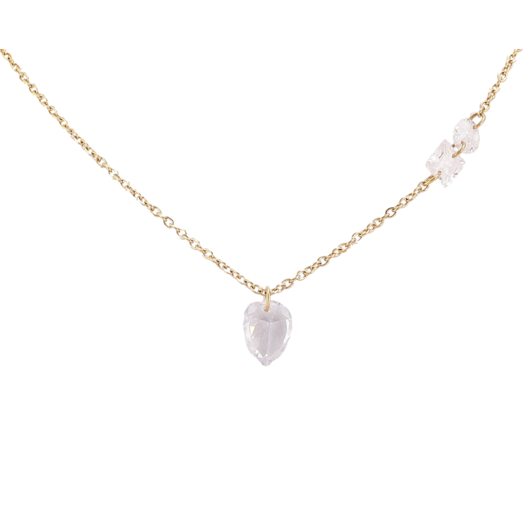 Кулон на ланцюжку Xuping ТТМ Stainless Steel колір 14K «Кристали» довжина 40-45см х 1мм фото №5