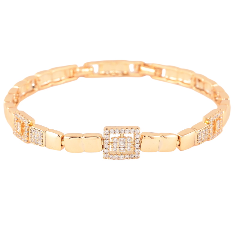 Браслет Xuping Позолота 18K ««Інкрустація цирконієм» довжина з доп. замком 17,19.5см х 5мм фото №1