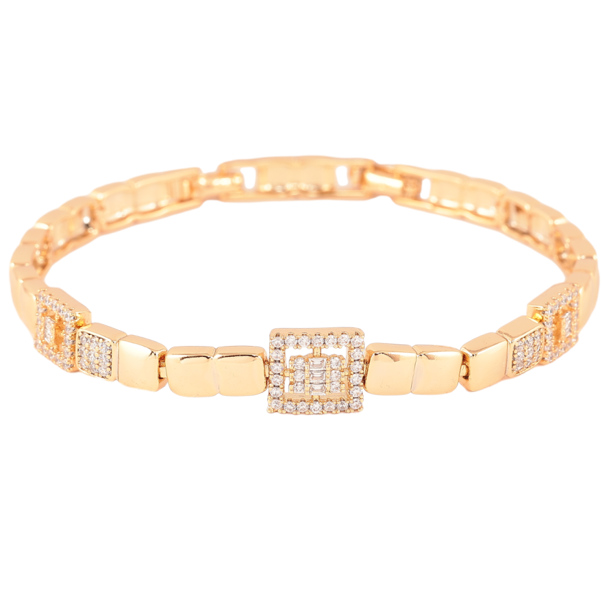 Браслет Xuping Позолота 18K ««Інкрустація цирконієм» довжина з доп. замком 17,19.5см х 5мм фото №1