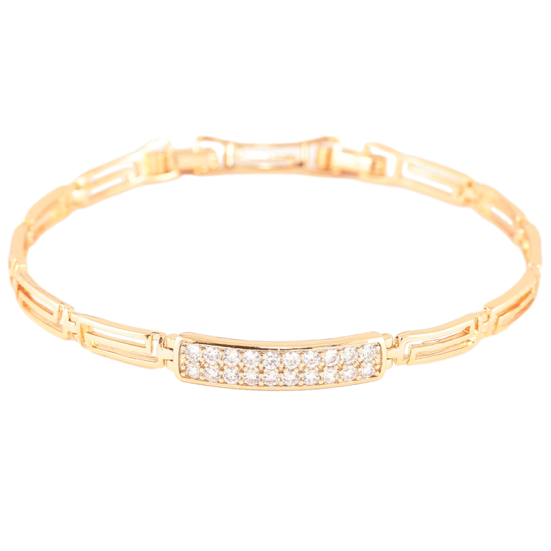 Браслет Xuping Позолота 18K Инкрустация цирконием длинна с доп. замком 17,19.5см х 4мм фото №1