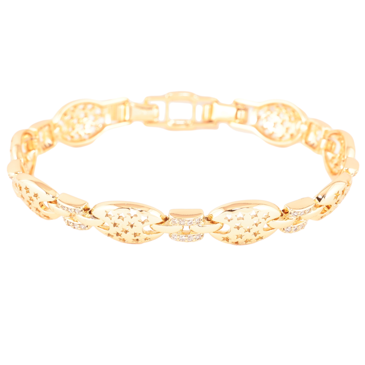 Браслет Xuping Позолота 18K Звездный резной орнамент длинна с доп. замком 17,19см х 6-9мм фото №12