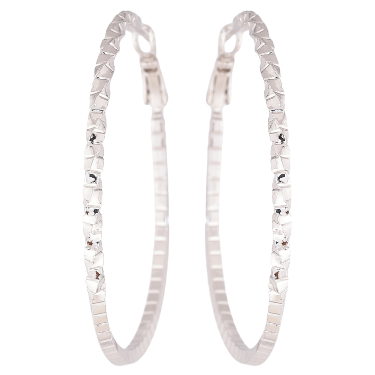 Серьги Xuping Родий кольца (конго) Декоративный узор ø 5см фото №4