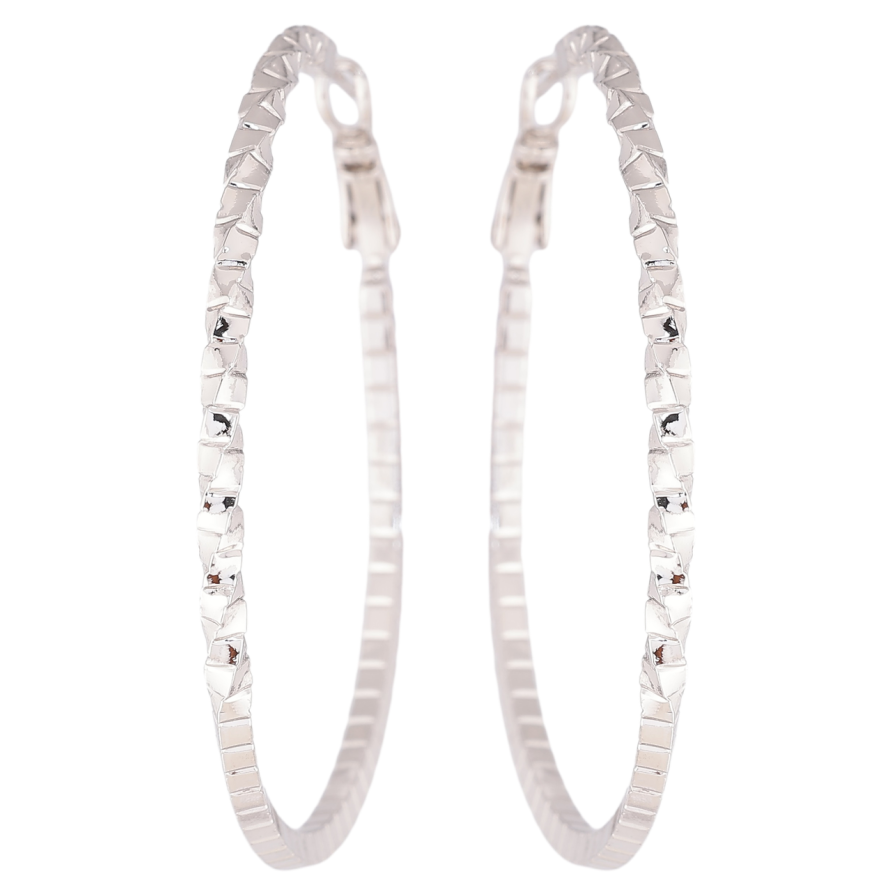 Серьги Xuping Родий кольца (конго) Декоративный узор ø 5см фото №1