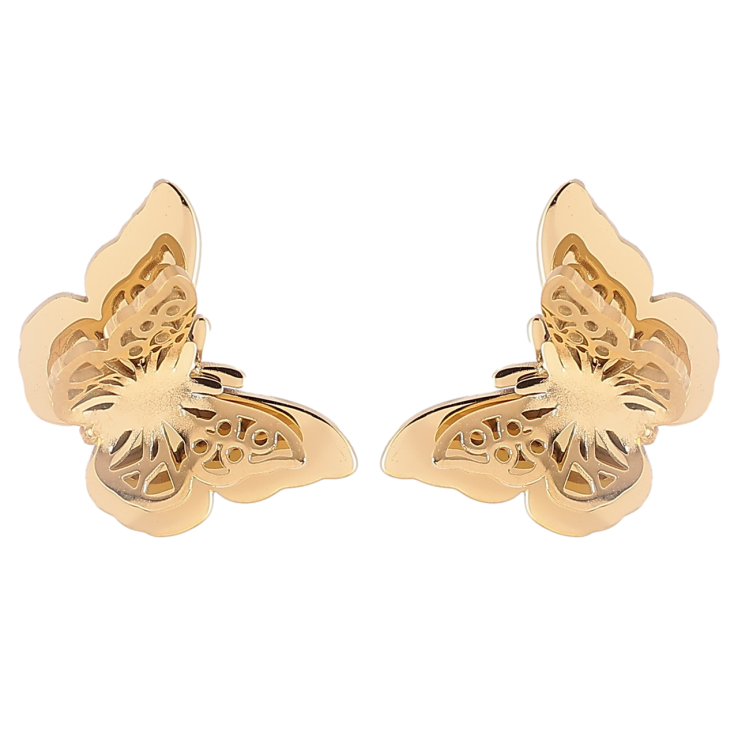 Сережки Xuping TTM Stainless Steel колір 14К пусети «Метелики» фото №10